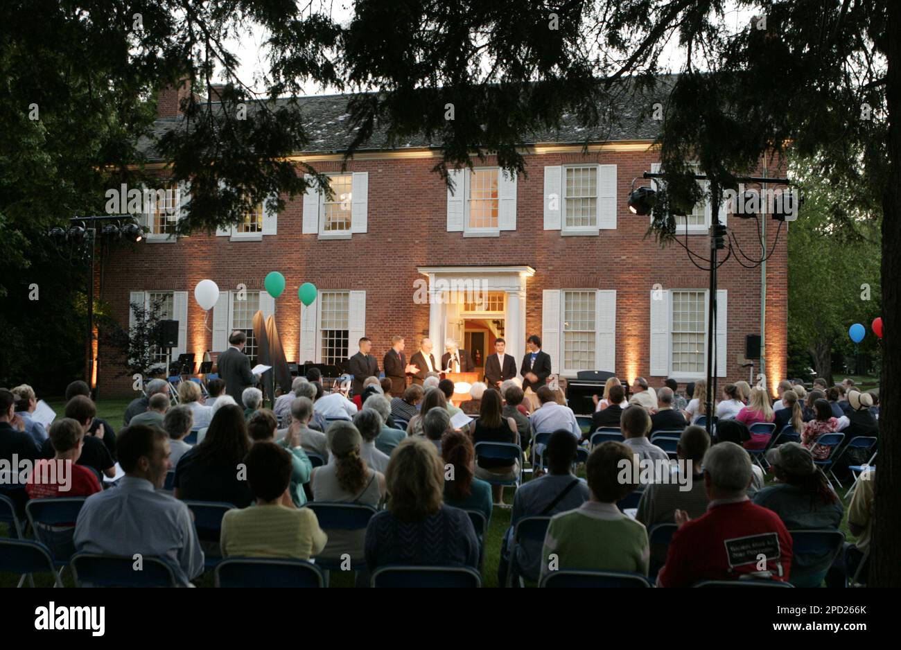 The Illinois College community celebrate the designation of Beecher