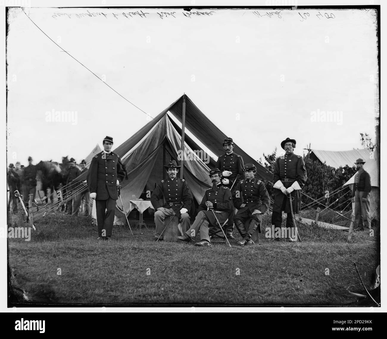 Washington, District of Columbia (vicinity). General Robert Nugent and staff. (Irish Brigade). Civil war photographs, 1861-1865 . United States, History, Civil War, 1861-1865. Stock Photo