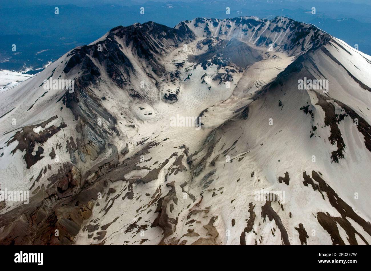 An aerial view of Mount St. Helens volcano in Washington state, is ...