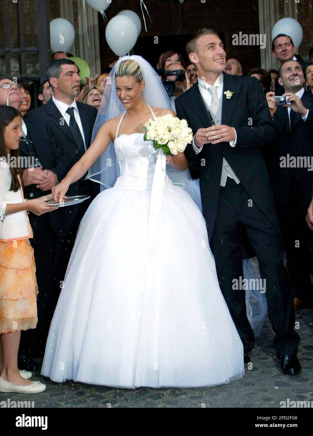 AS Roma's midfielder Daniele De Rossi is seen with his wife Tamara