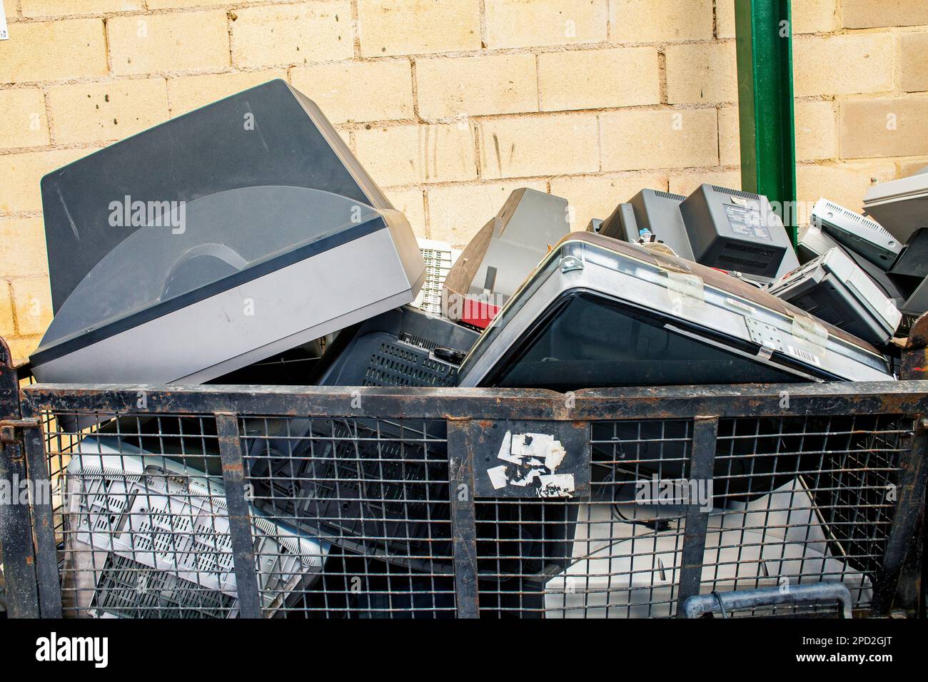 TV storage to recycle,recycling center Stock Photo Alamy