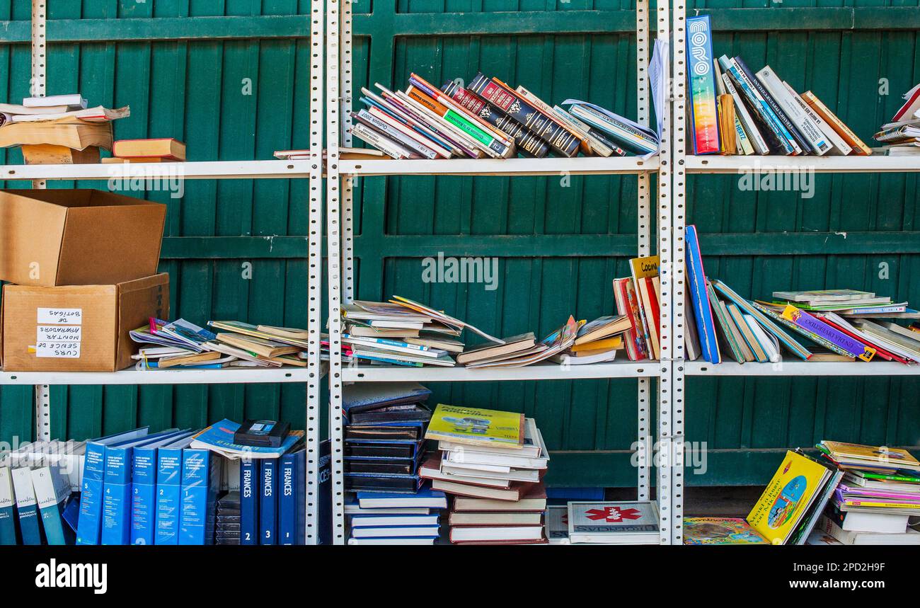 books storage to recycle,recycling center Stock Photo Alamy