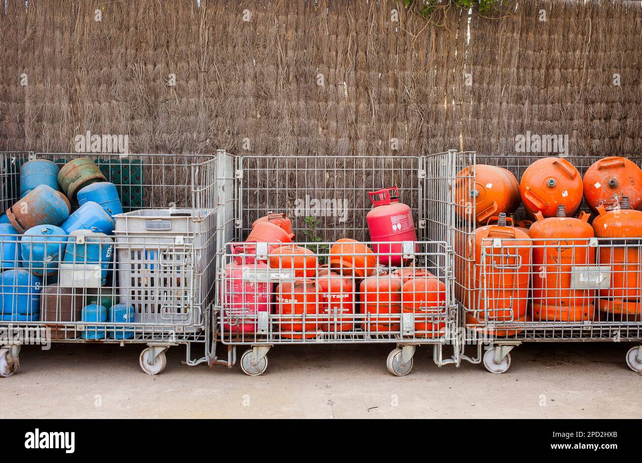 Butane bottles storage to recycle, recycling center Stock Photo Alamy