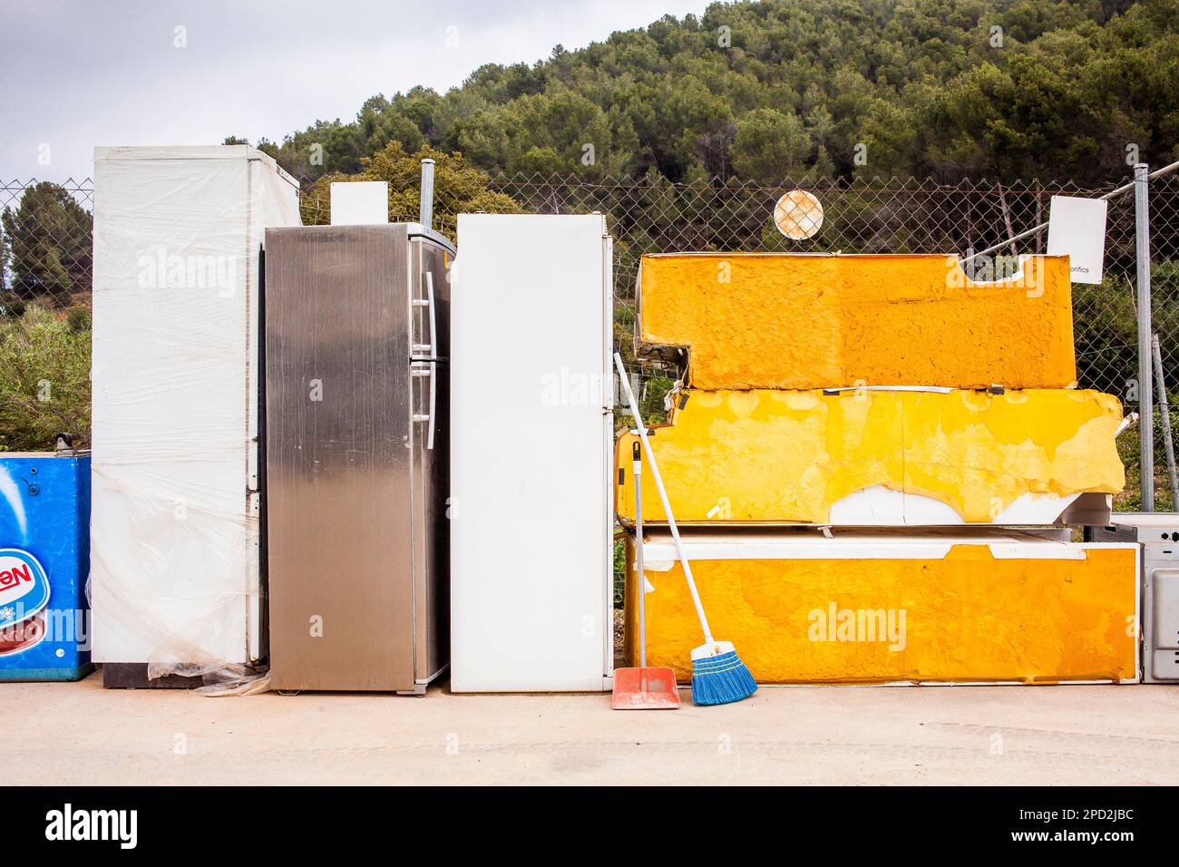 Refrigerators storage to recycle,recycling center Stock Photo Alamy