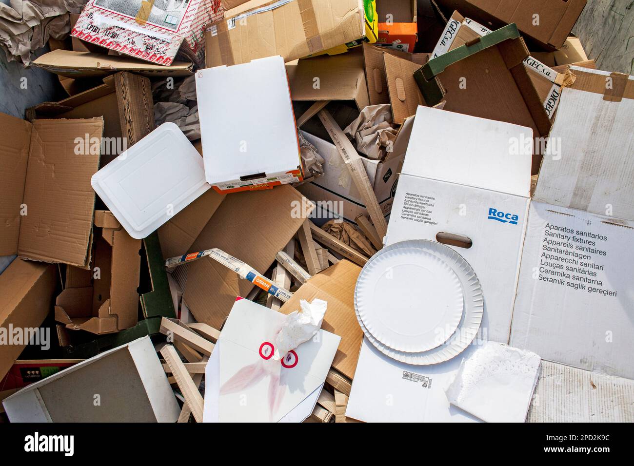 paperboard storage to recycle, recycling center Stock Photo Alamy