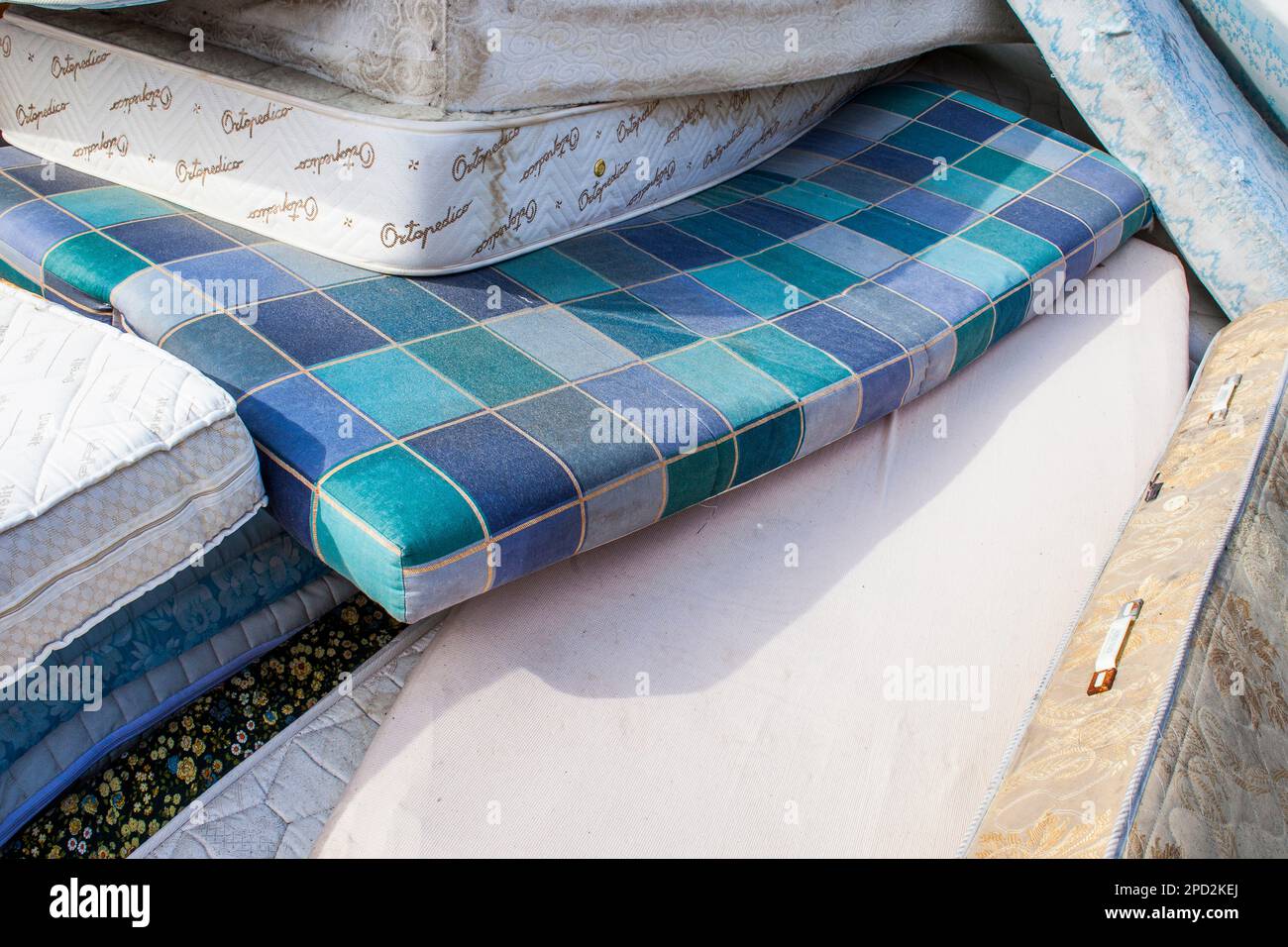 mattresses storage to recycle, recycling center Stock Photo Alamy