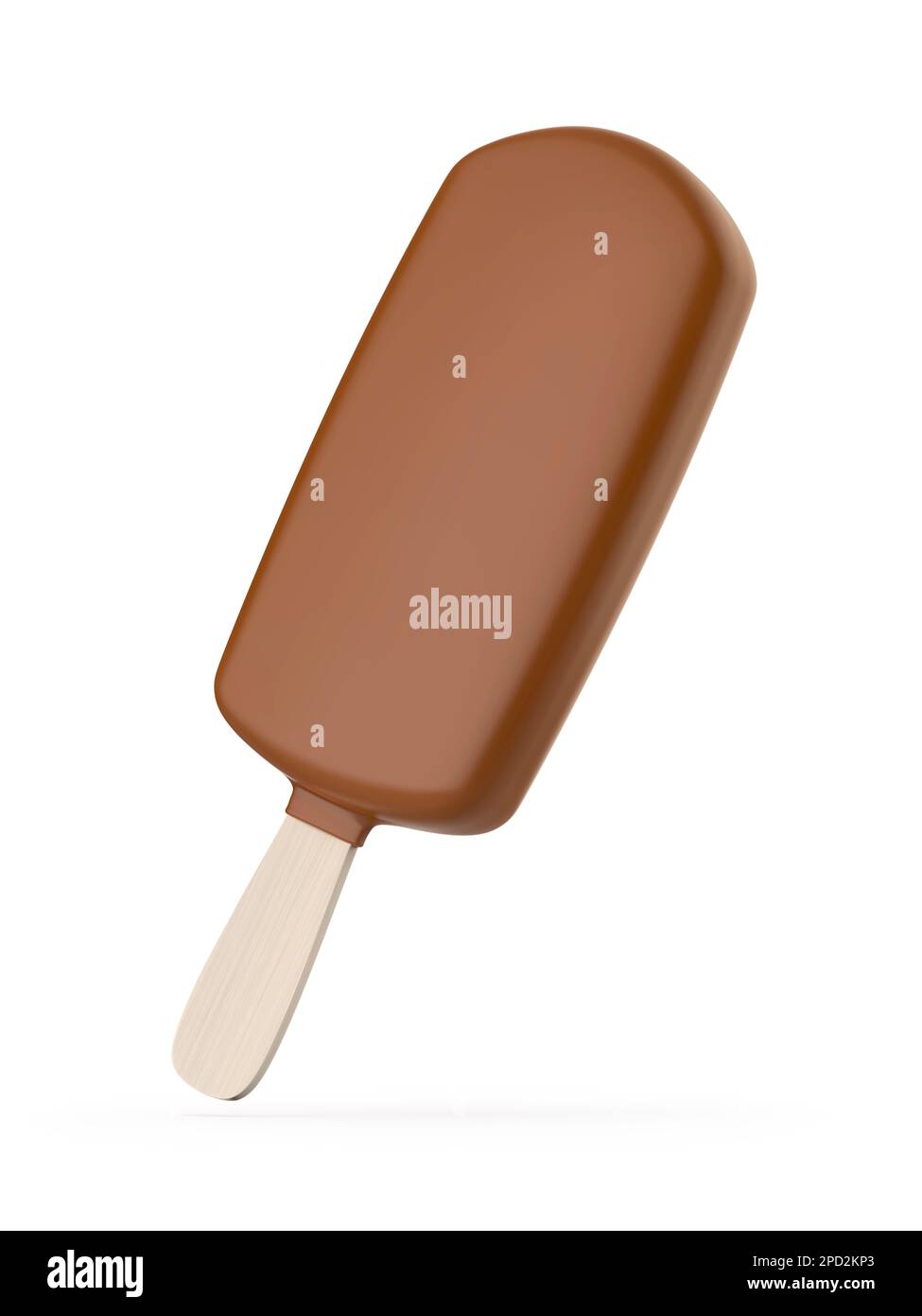 Chocolate covered ice cream bar on white background Stock Photo Alamy