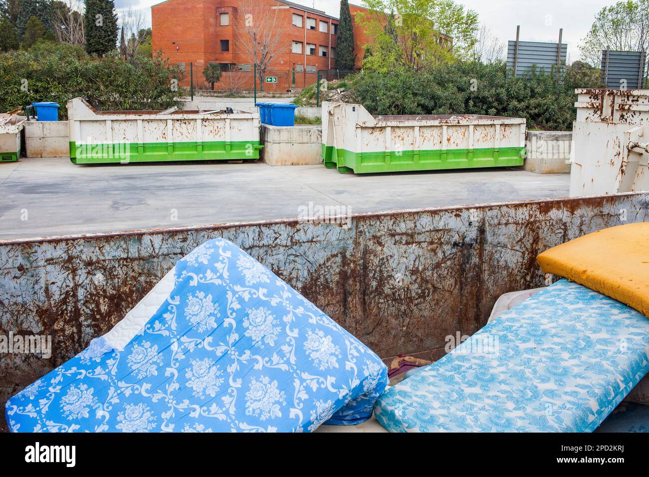 mattresses storage to recycle, recycling center Stock Photo Alamy