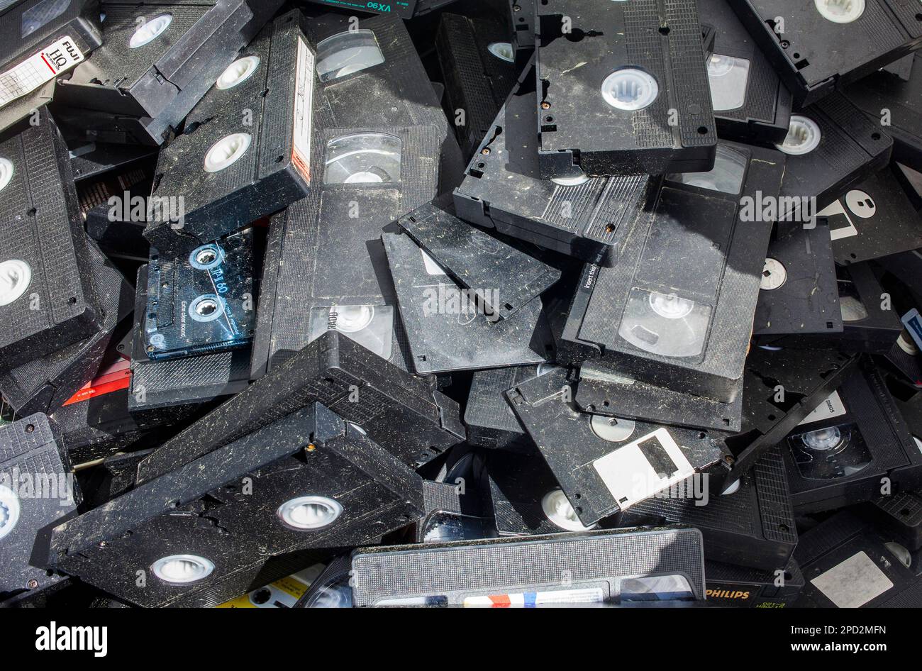 video tapes storage to recycle, recycling center Stock Photo Alamy