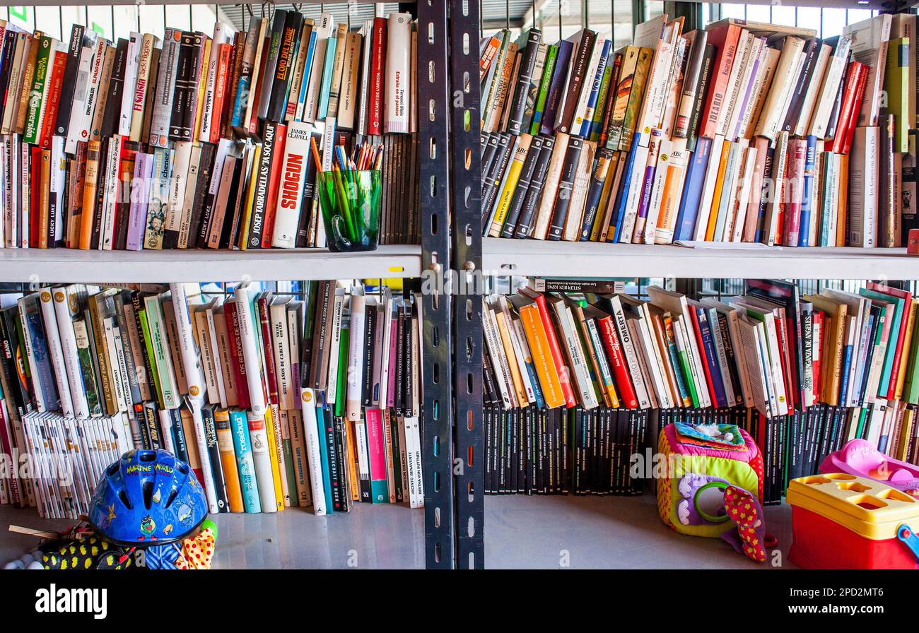 books storage to recycle,recycling center Stock Photo - Alamy