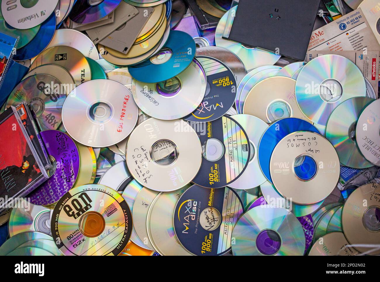 CD's storage to recycle, recycling center Stock Photo Alamy