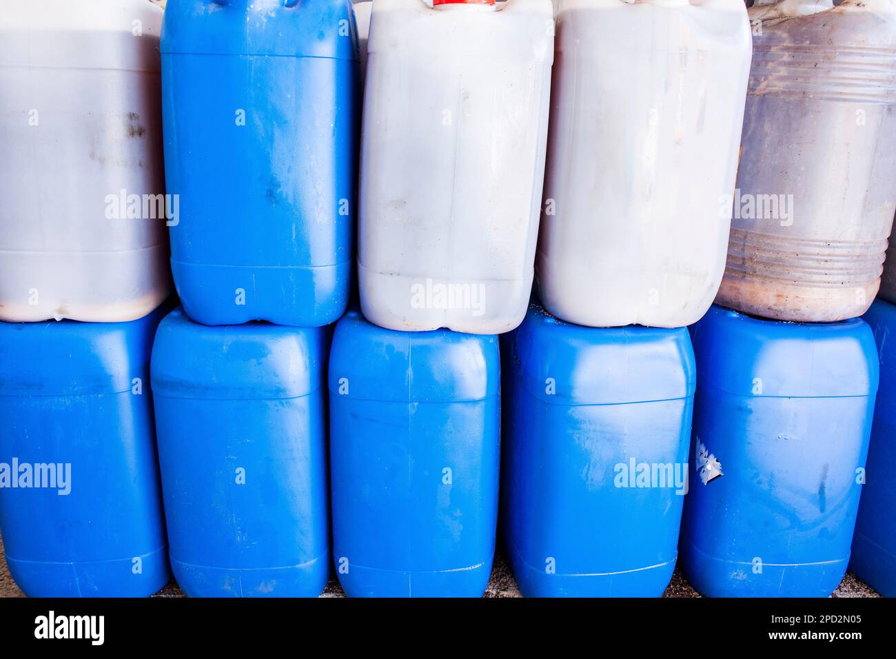 Used plastic bottles storage to recycle,recycling center Stock Photo