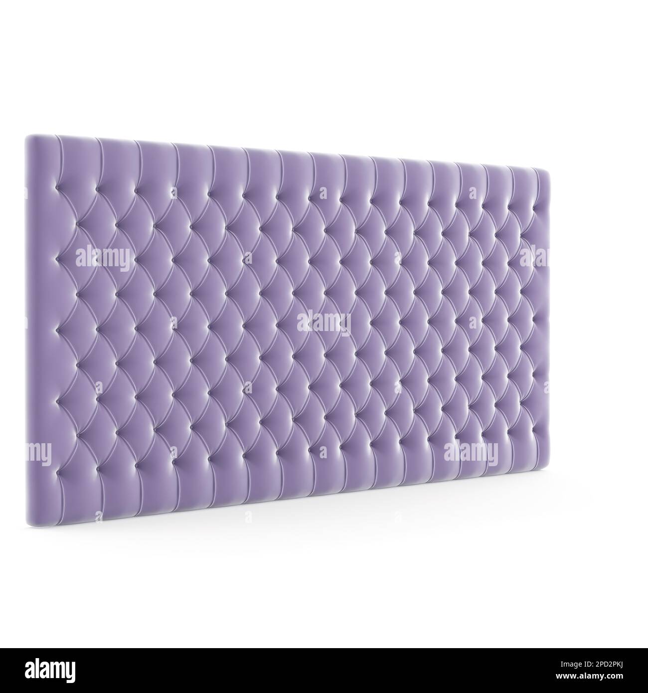 Purple bed headboard 3D render white background Stock Photo Alamy
