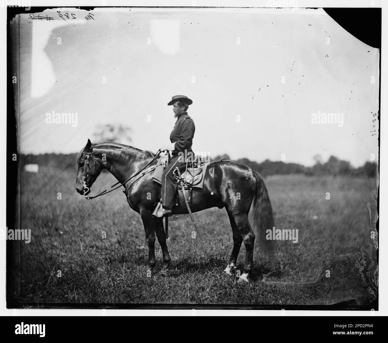 Bealeton, Virginia. Captain Henry Page, assistant quartermaster, at Army of the Potomac headquarters. Civil war photographs, 1861-1865 . United States, History, Civil War, 1861-1865. Stock Photo