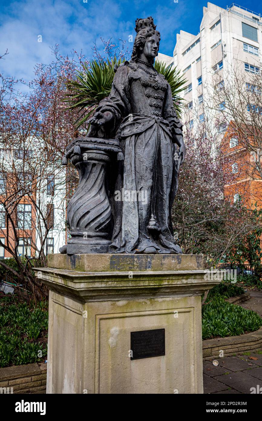 Queen Charlotte statue in Queen Square Bloomsbury London. Queen