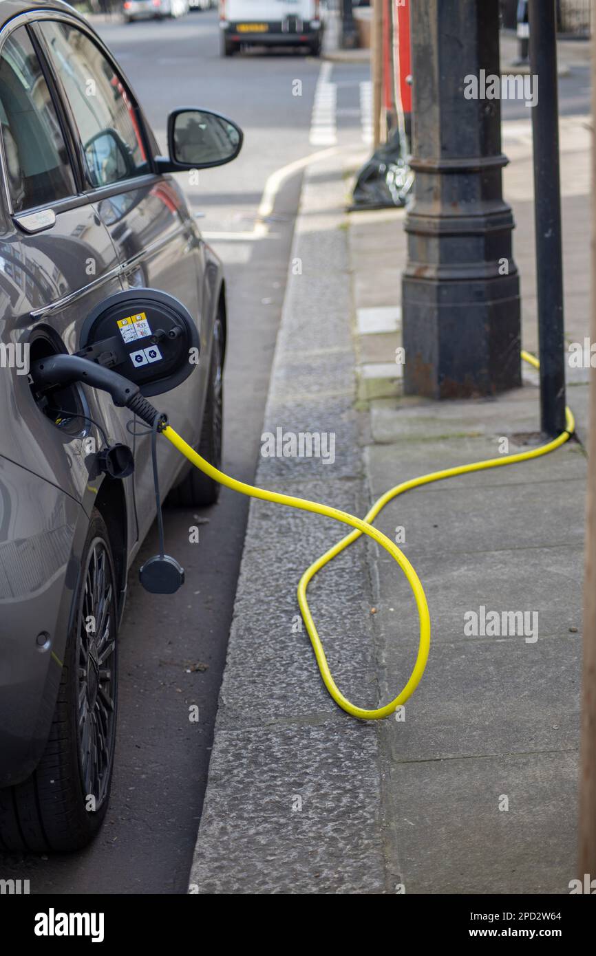 Electric car EV charging point Stock Photo Alamy