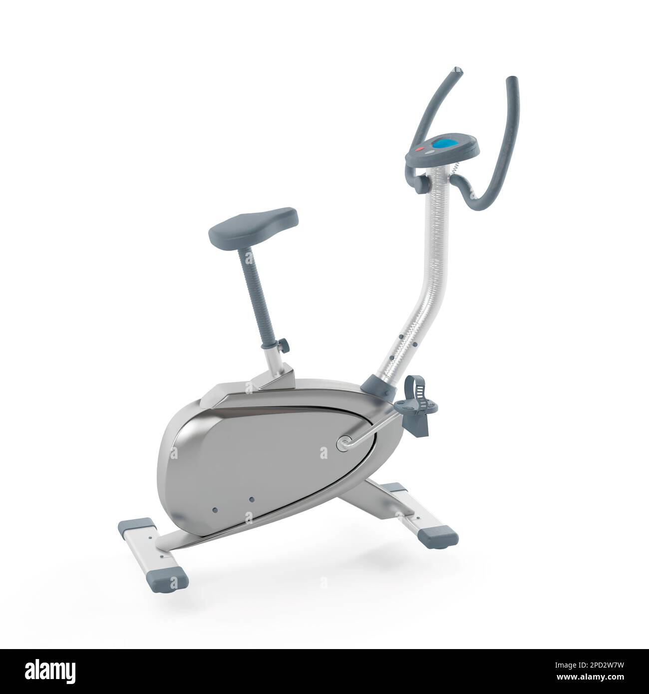 3D rendering of upright exercise bike in studio Stock Photo