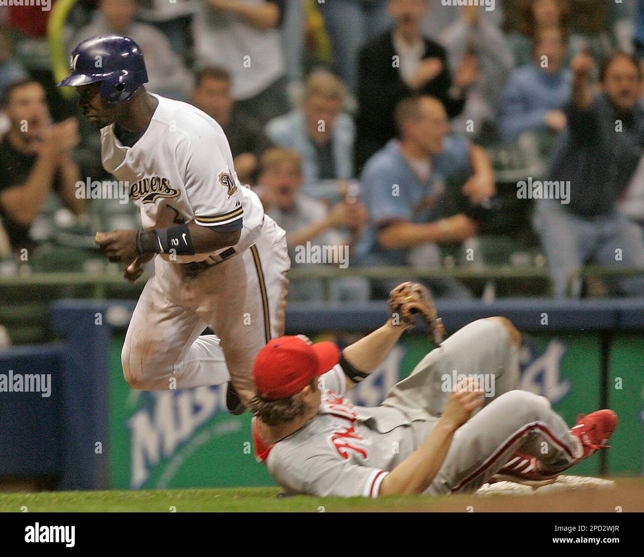 Former Milwaukee Brewers player Prince Fielder throws a ceremonial