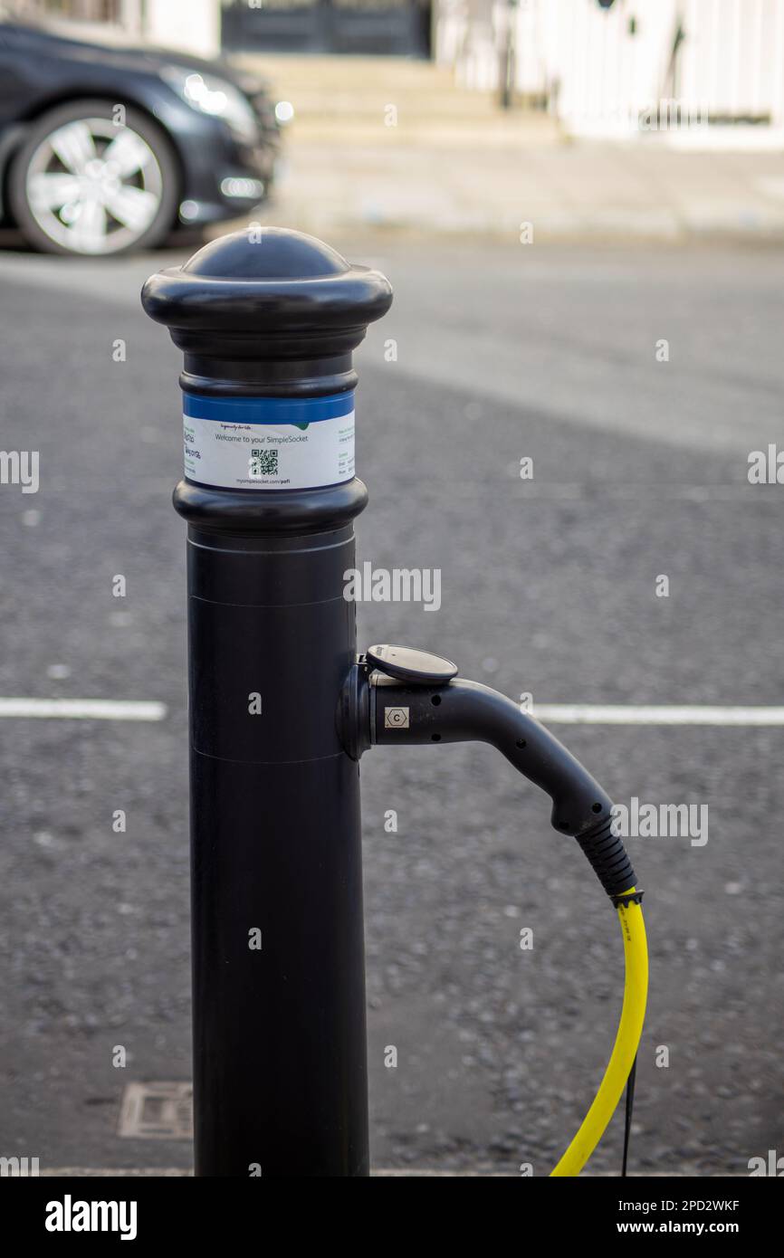 Electric car EV charging point Stock Photo Alamy