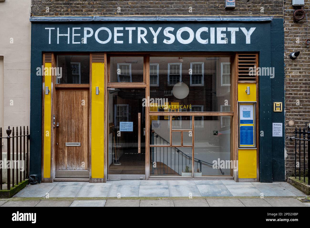 The Poetry Society London UK - The Poetry Society HQ located at 22  Betterton Street, Covent Garden, London. Founded in 1909. Publishes Poetry Review. Stock Photo