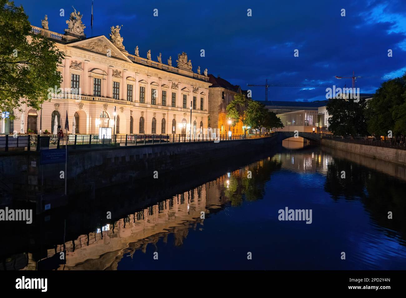 The German Historical Museum (German: Deutsches Historisches Museum, DHM) at night in city of Berlin, Germany. Stock Photo