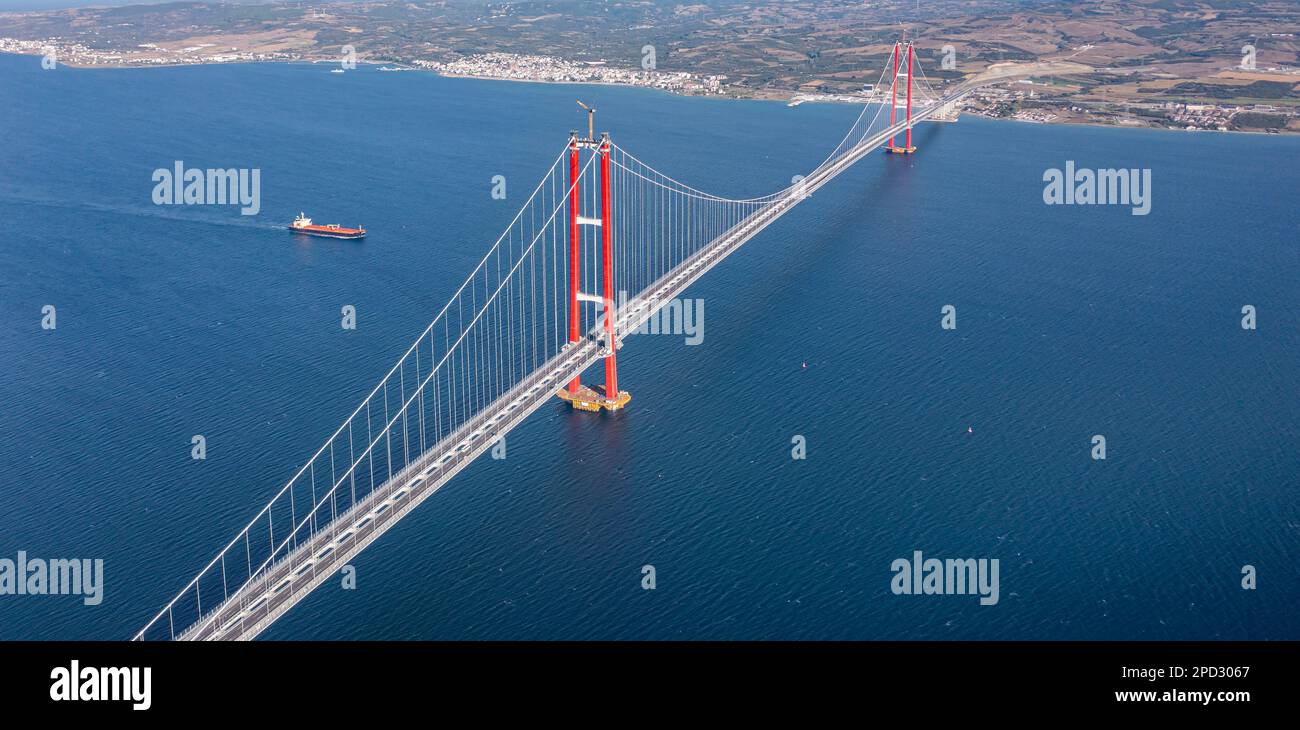 new bridge connecting two continents 1915 canakkale bridge (dardanelles ...