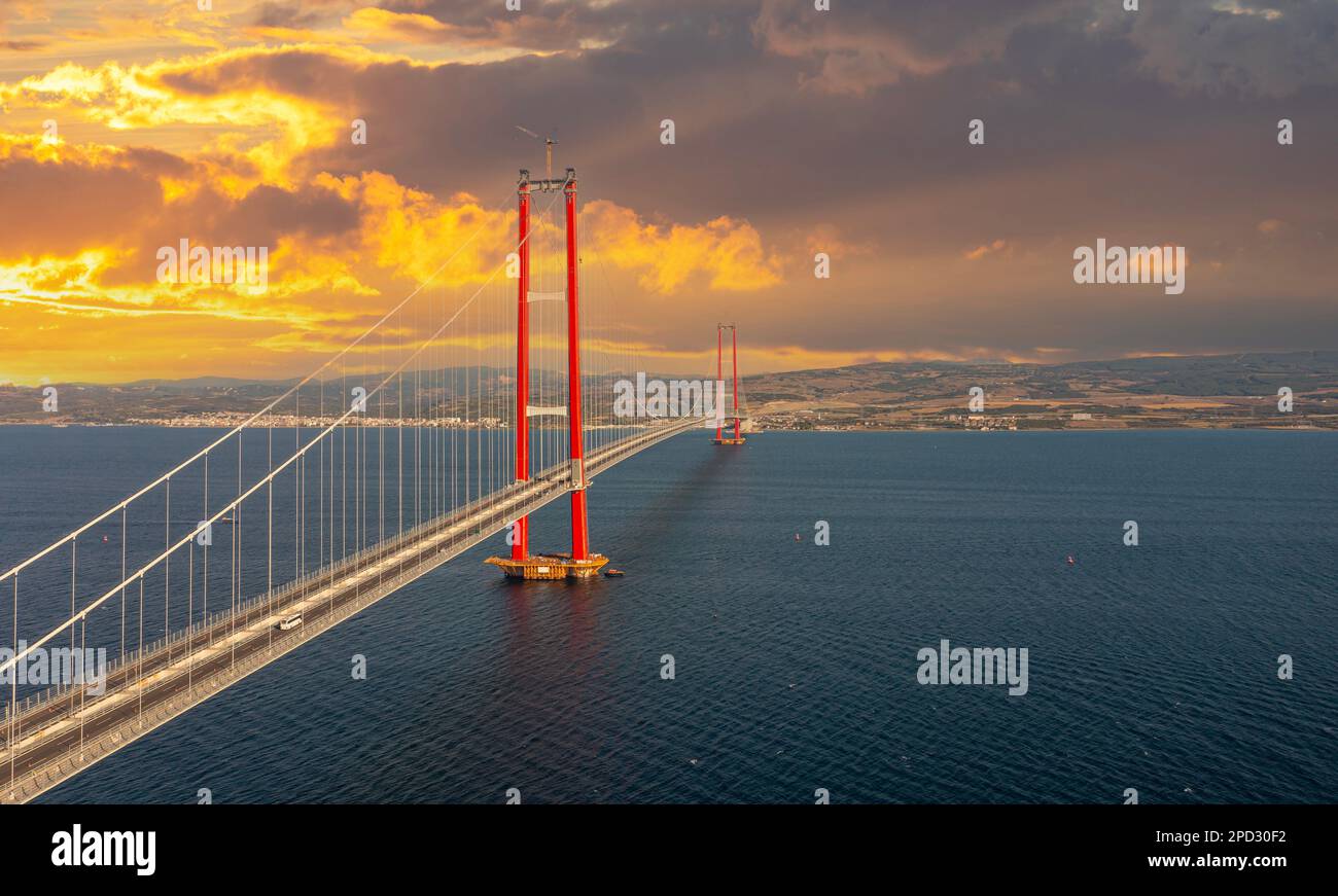 new bridge connecting two continents 1915 canakkale bridge (dardanelles