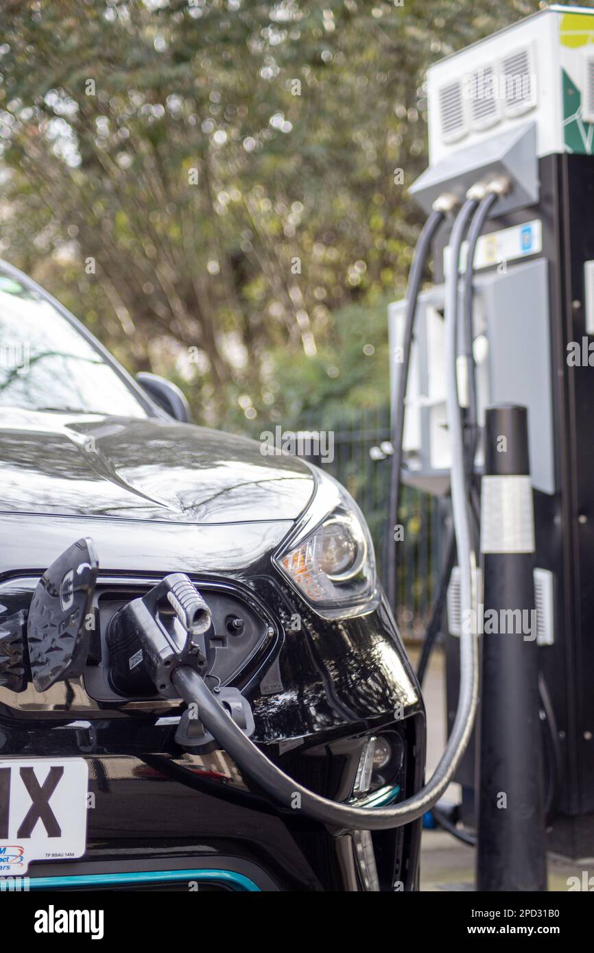 Electric car EV charging point Stock Photo Alamy