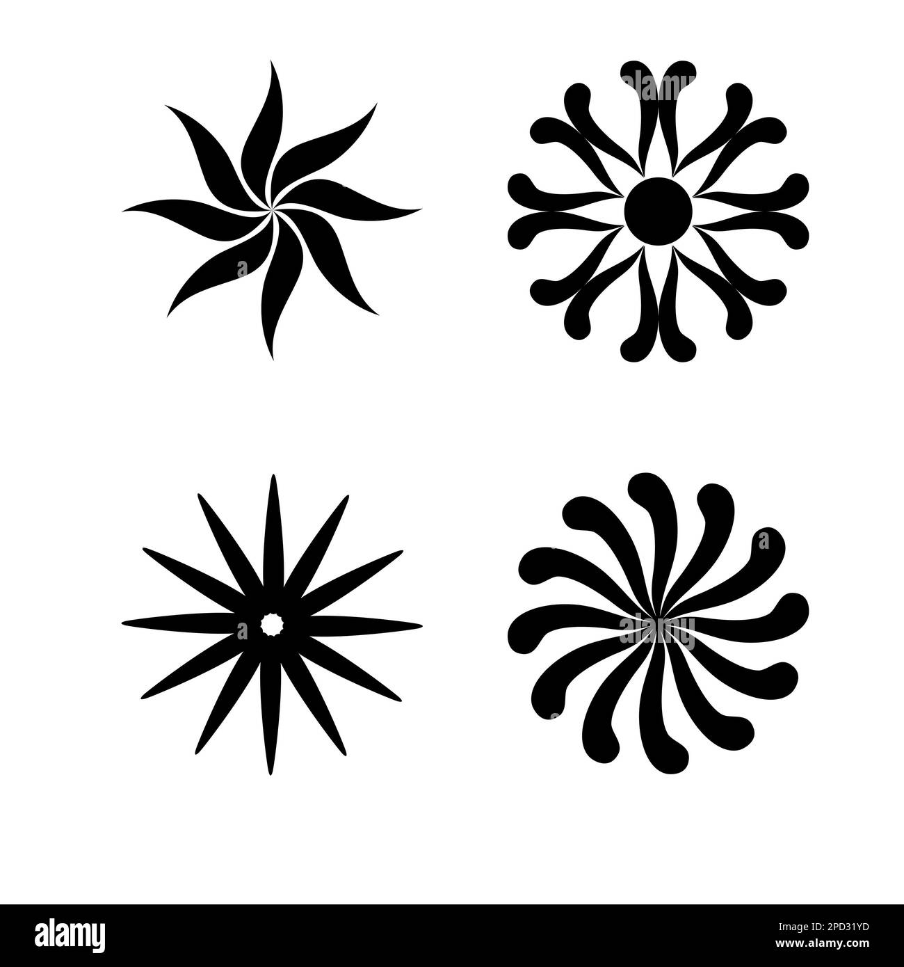 Simple Vector Mandalas Set with White Background Stock Photo - Alamy
