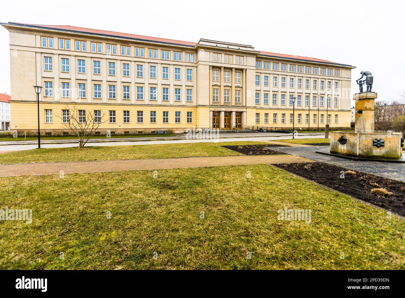 Today's Eisenhüttenstadt City Hall, formerly the House of Parties and Mass Organizations in Eisenhüttenstadt, Germany Stock Photo