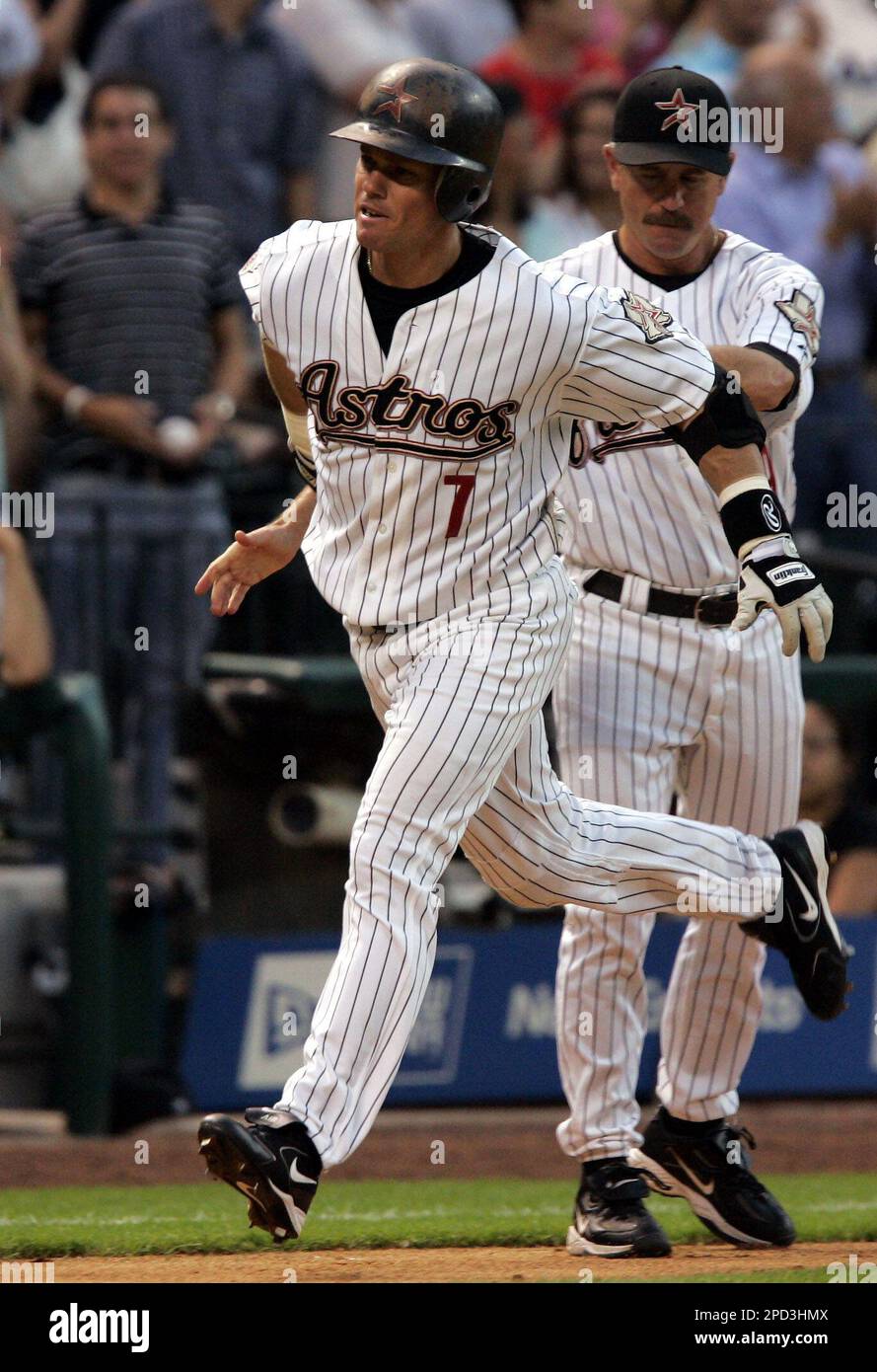 Houston Astros third base coach Doug Mansolino awaits the start of