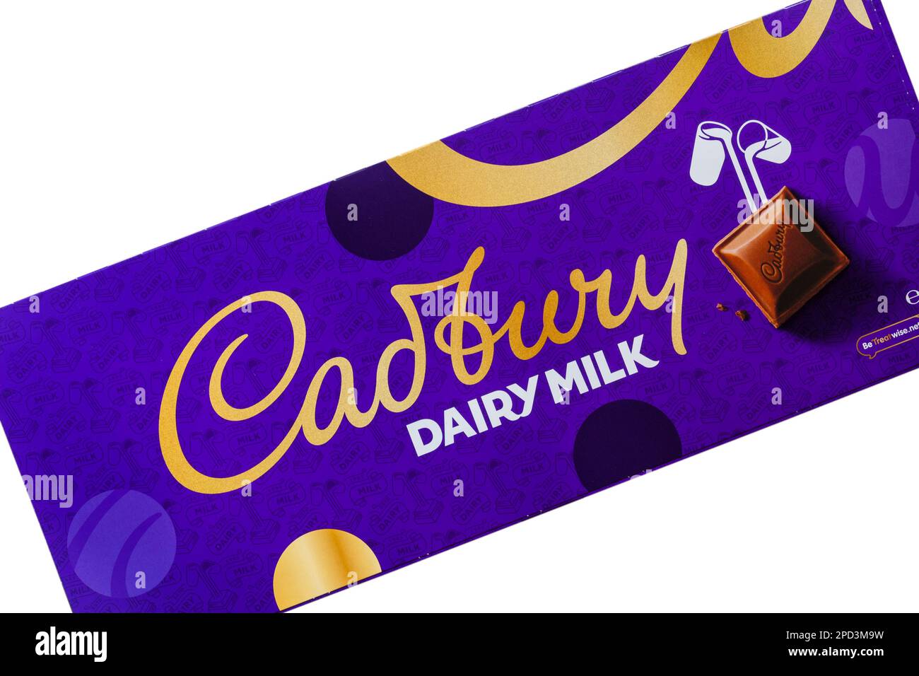 large 850g Cadbury Dairy Milk Chocolate bar set on white background ...