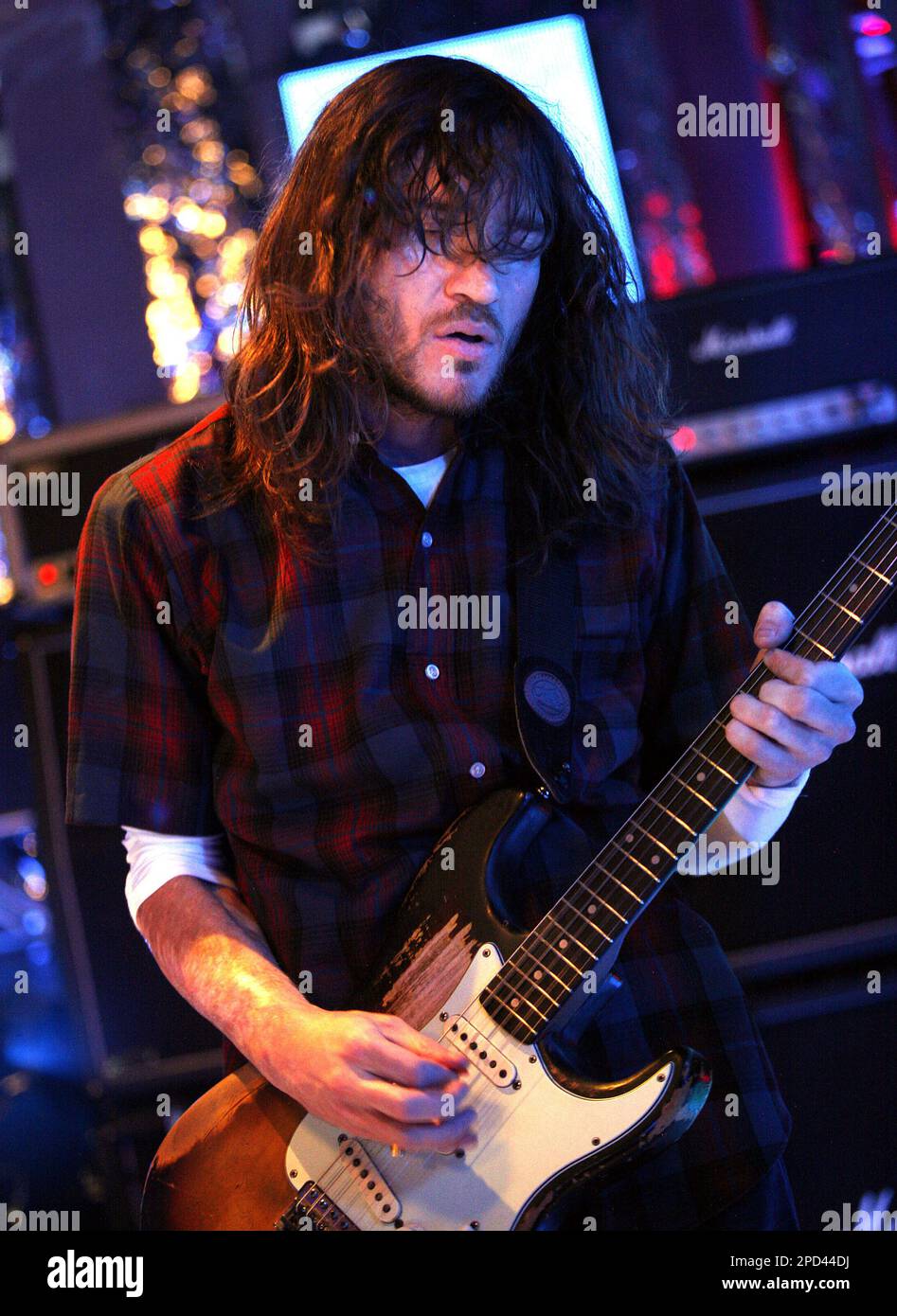 John Frusciante of the Red Hot Chili Peppers performs during a