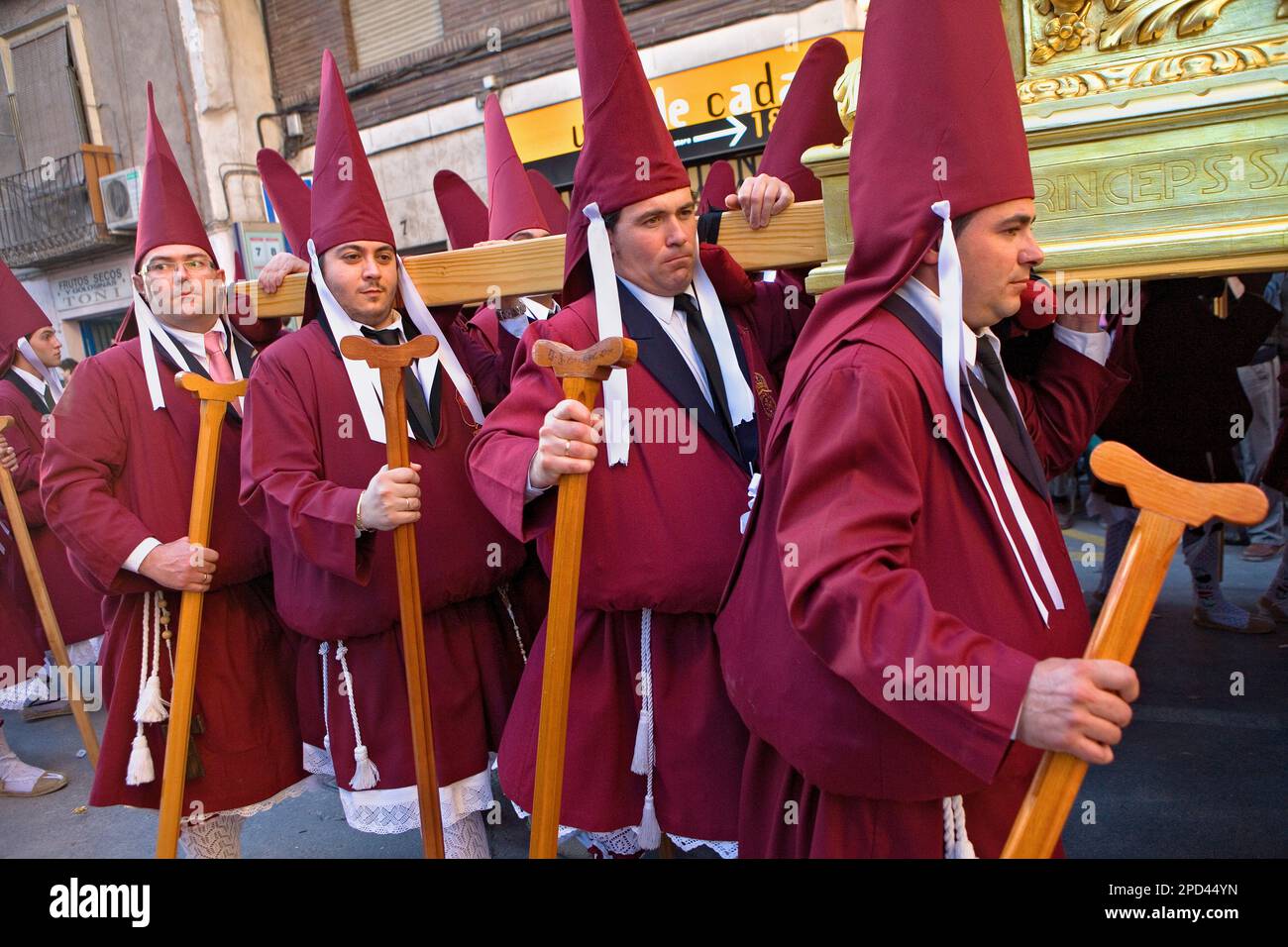 Easter Monday procession (Cofradia del Santísimo Cristo del Perdón).Holy Week. Murcia. Spain