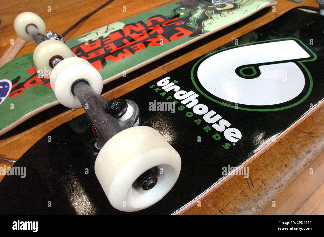 Skateboards with a special wheel design to protect the gym floors and