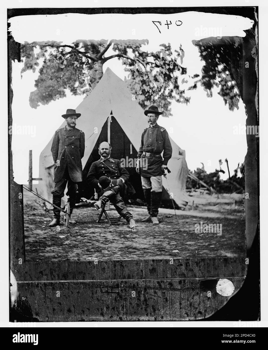 Warrenton, Virginia. General Ambrose E. Burnside and staff officers. Civil war photographs, 1861-1865 . United States, History, Civil War, 1861-1865. Stock Photo