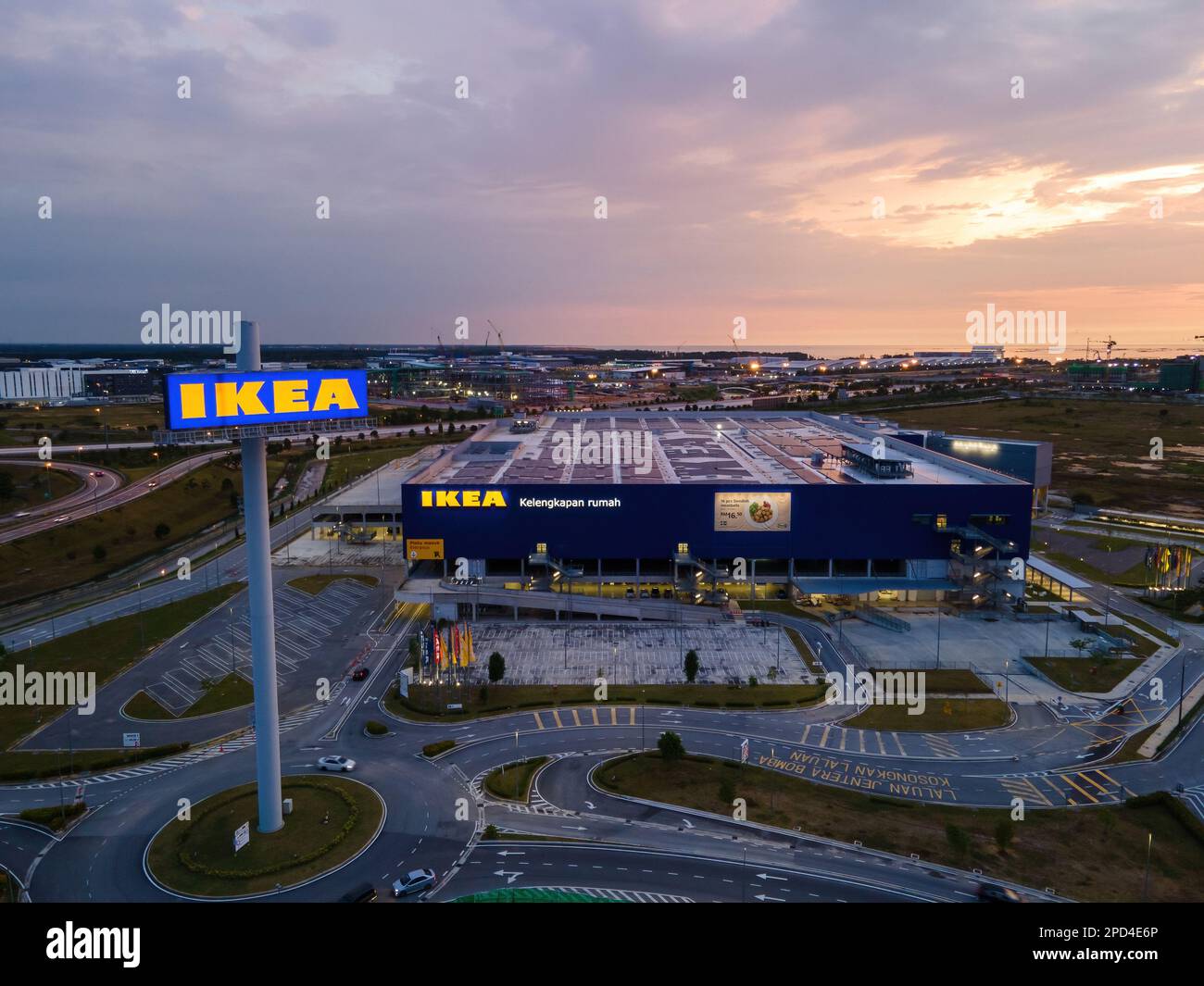 Batu kawan, Penang, Malaysia - Mar 14 2022: Aerial view Ikea shopping ...