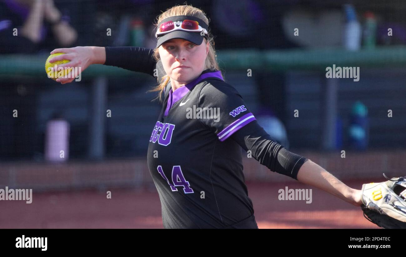 Grand Canyon infielder Madison Schaefer (14) during an NCAA softball ...