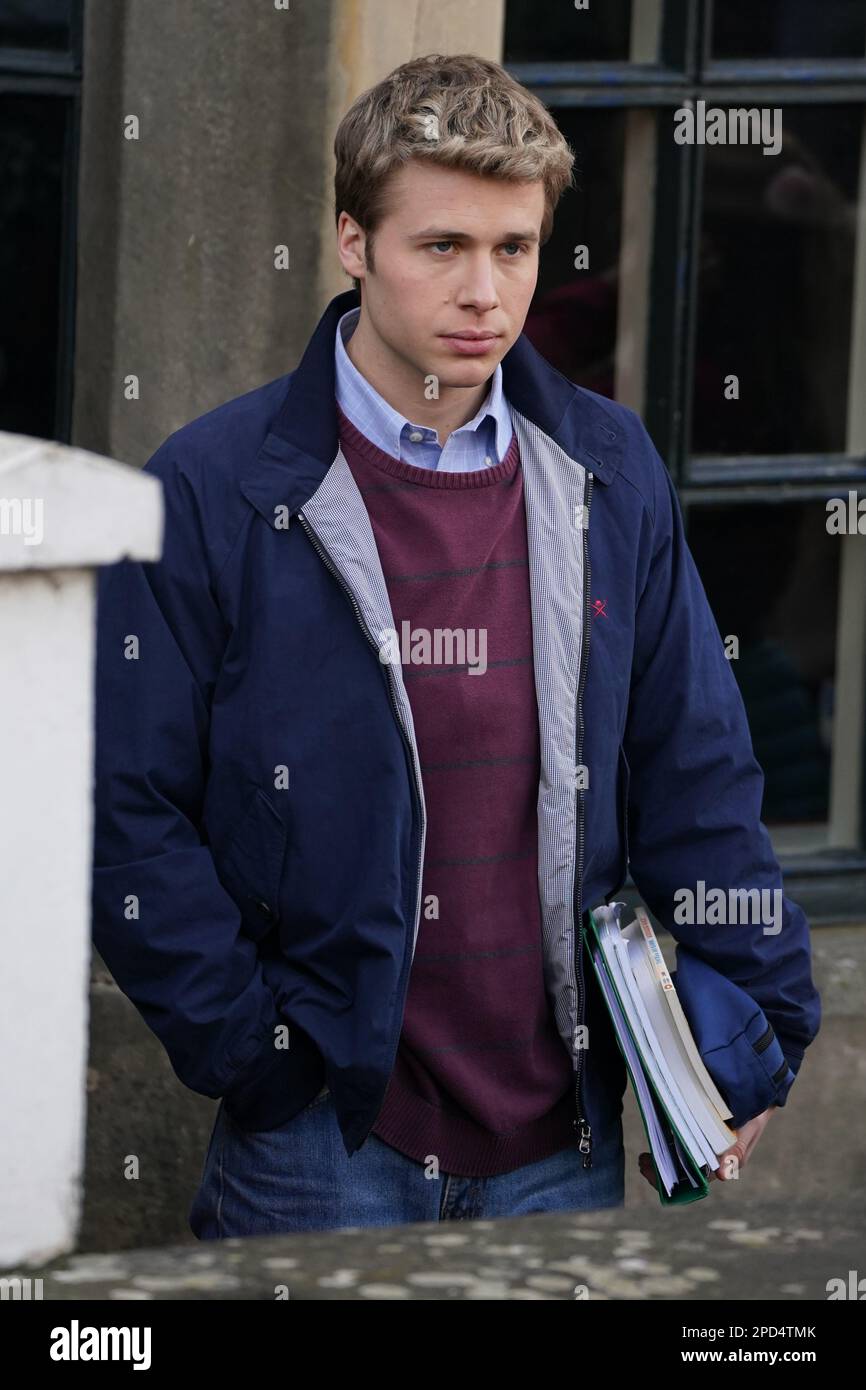 Ed McVey, playing the part of Prince William, films scenes for the next