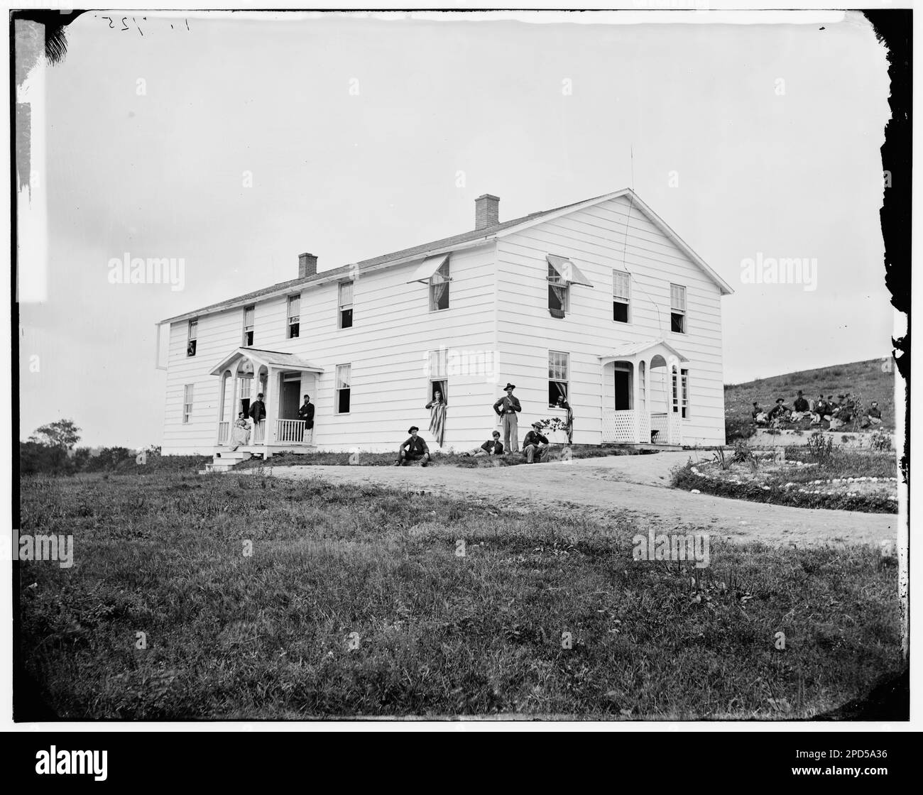 Washington, District of Columbia. Officers' quarters at Signal Corps camp near Georgetown. Civil war photographs, 1861-1865 . United States, History, Civil War, 1861-1865. Stock Photo