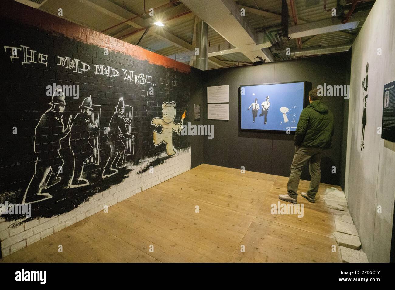 Rome, Italy. 14 March 2023. BANKSY, The Mild Mild West mural. The World ...