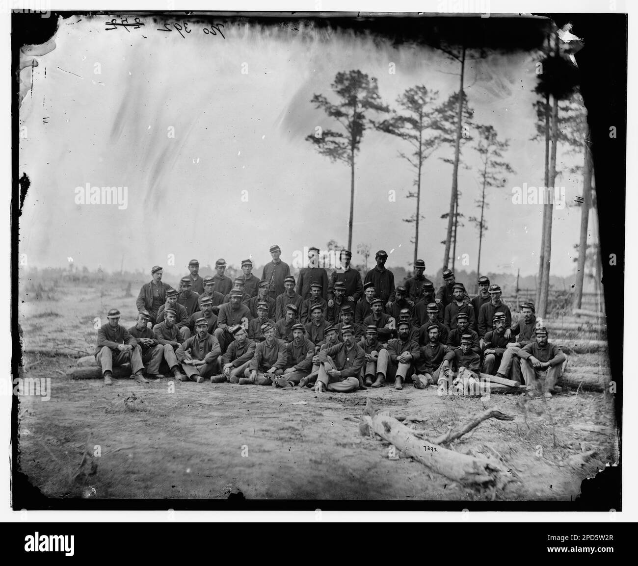 Petersburg, Virginia. Company C, 1st Massachusetts Cavalry at Army of the Potomac headquarters. Civil war photographs, 1861-1865 . United States, History, Civil War, 1861-1865. Stock Photo
