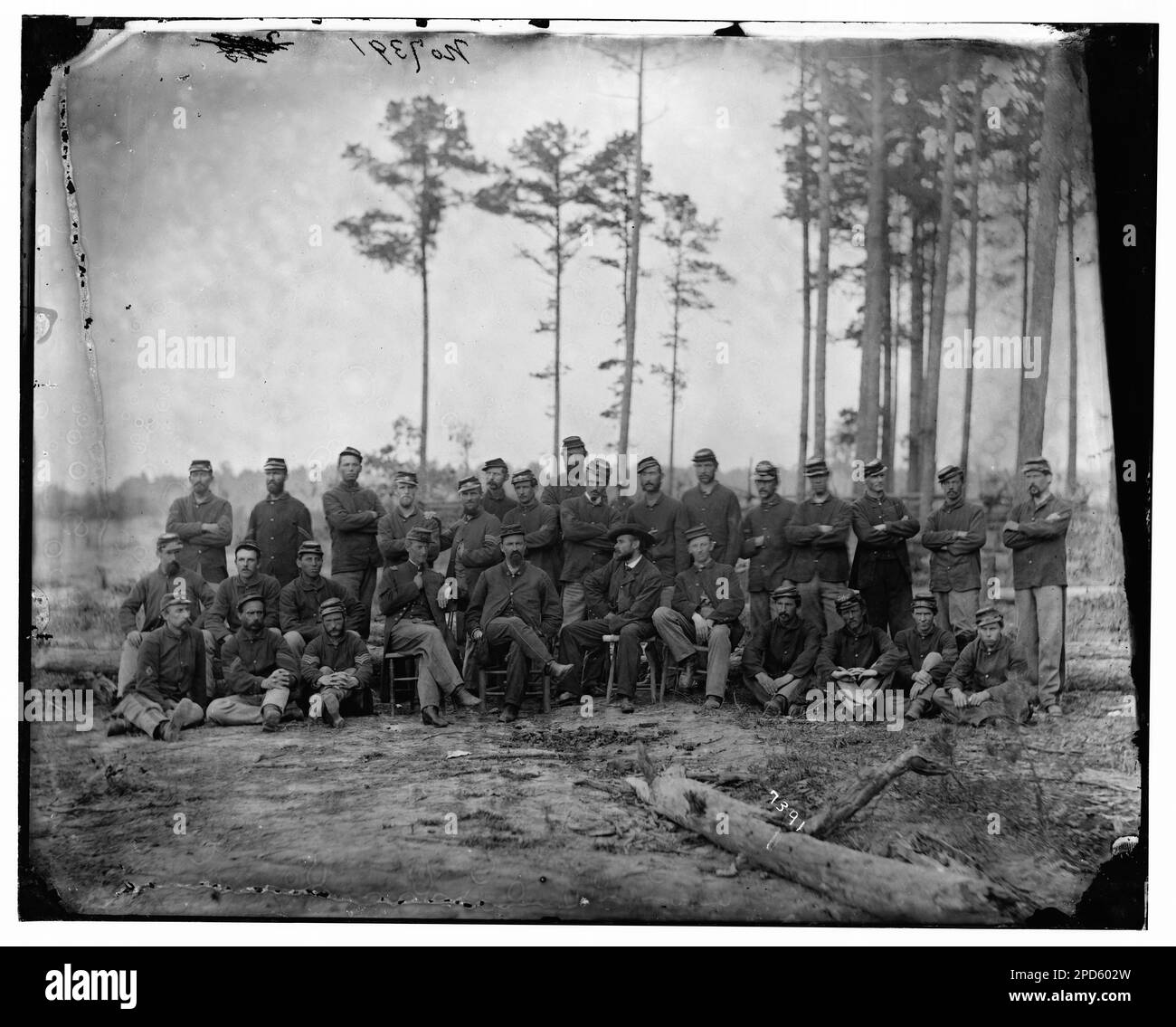 Petersburg, Virginia. Non-commissioned officers, 1st Massachusetts Cavalry at Army of the Potomac headquarters. Civil war photographs, 1861-1865 . United States, History, Civil War, 1861-1865. Stock Photo