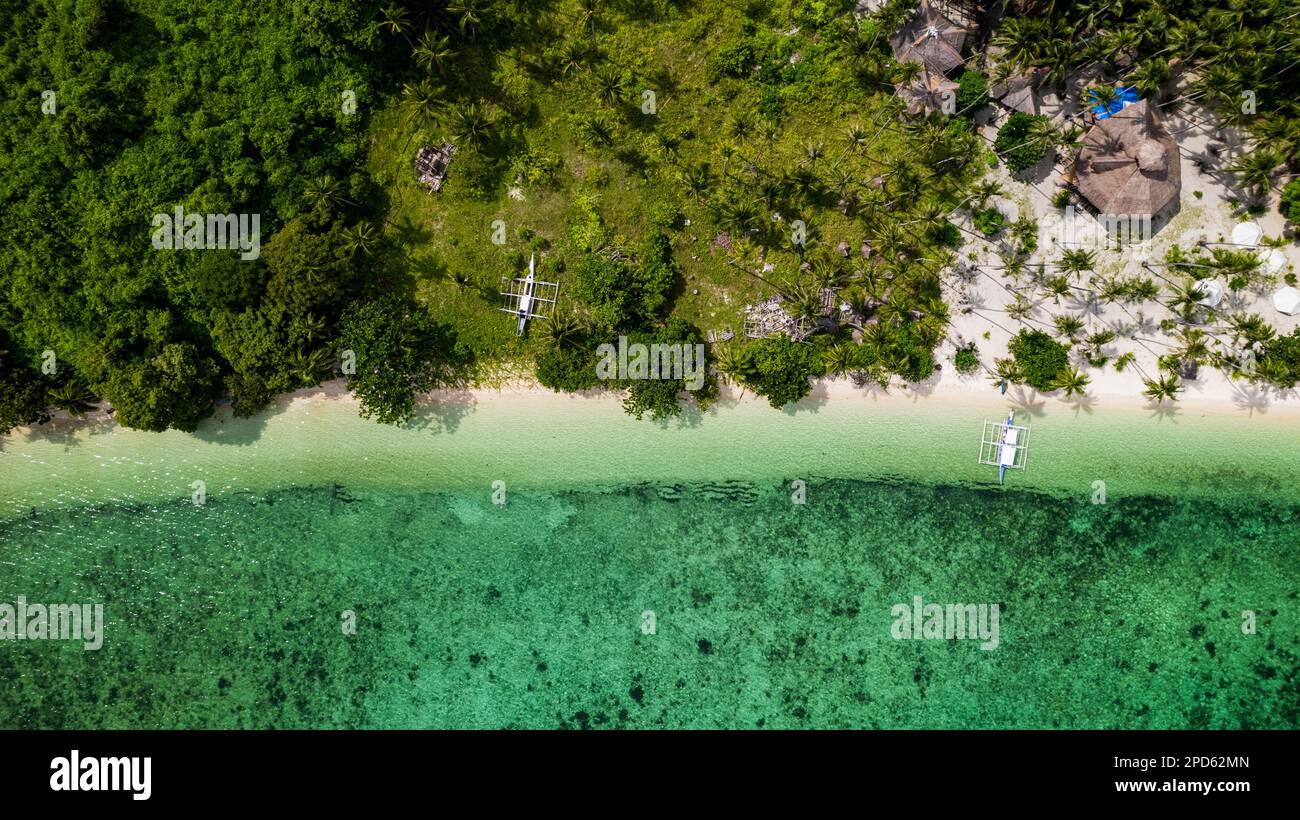 aerial view of a fishing village at the island of darocotan in ...