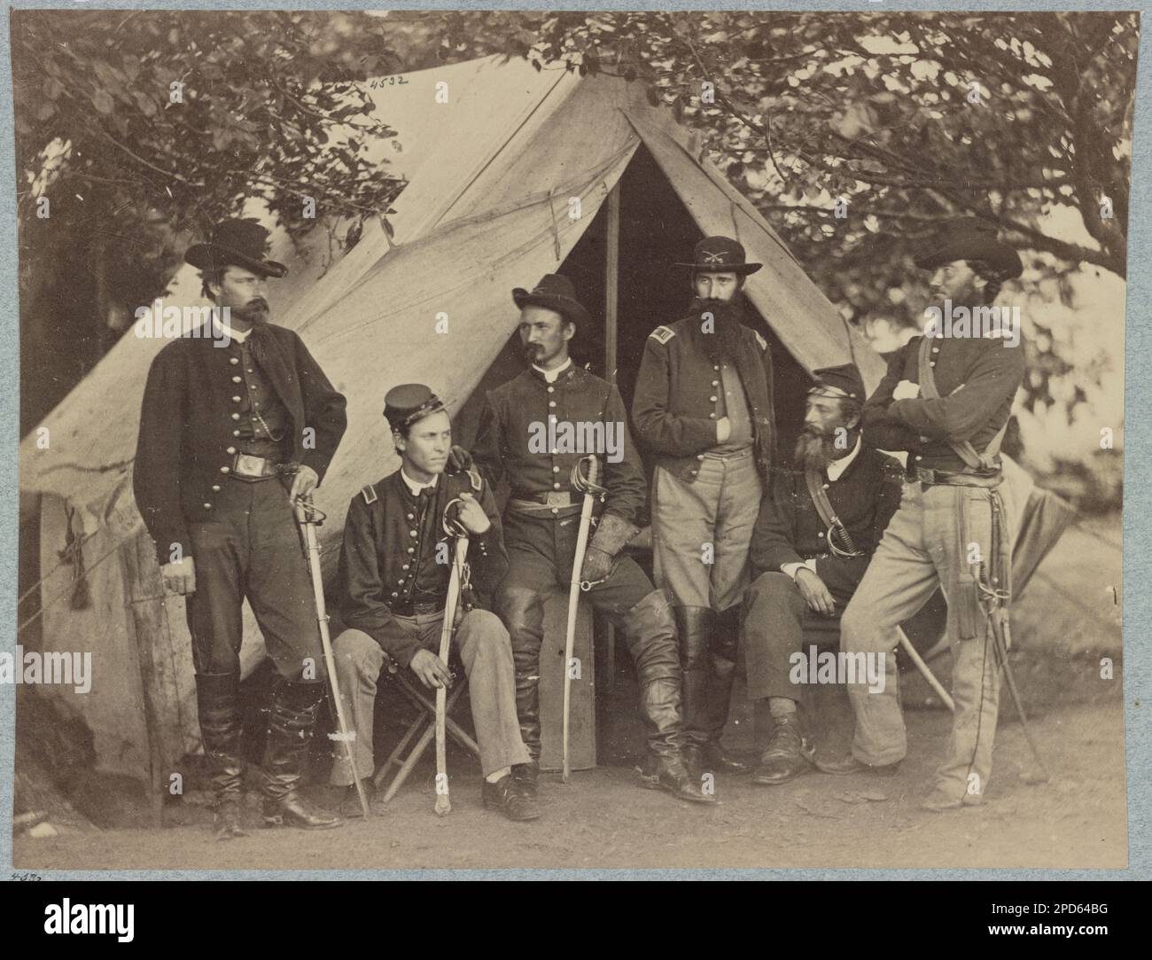 Officers of 3d Pennsylvania Cavalry. No. 4332, Title from item, Gift; Col. Godwin Ordway; 1948. United States, Army, Pennsylvania Cavalry Regiment, 3rd (1861-1865), United States, History, Civil War, 1861-1865. Stock Photo