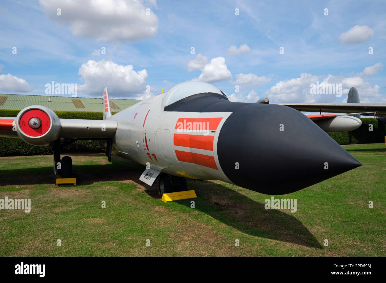 An English Electric Canberra T19 aircraft (WH904) on display at the Newark Air Museum, Nottinghamshire, England. Stock Photo