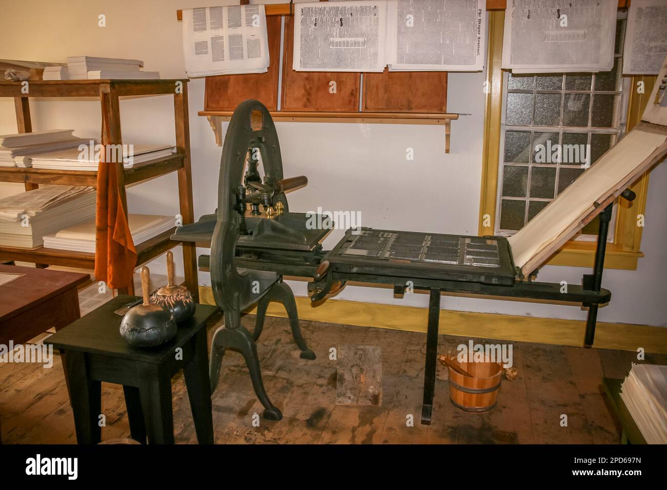 Museum of historic printing press Stock Photo Alamy