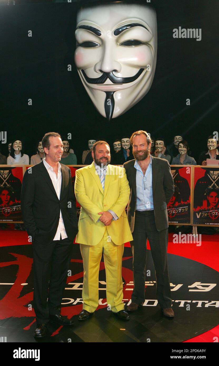 Hugo Weaving and James McTeigue during V For Vendetta Tokyo