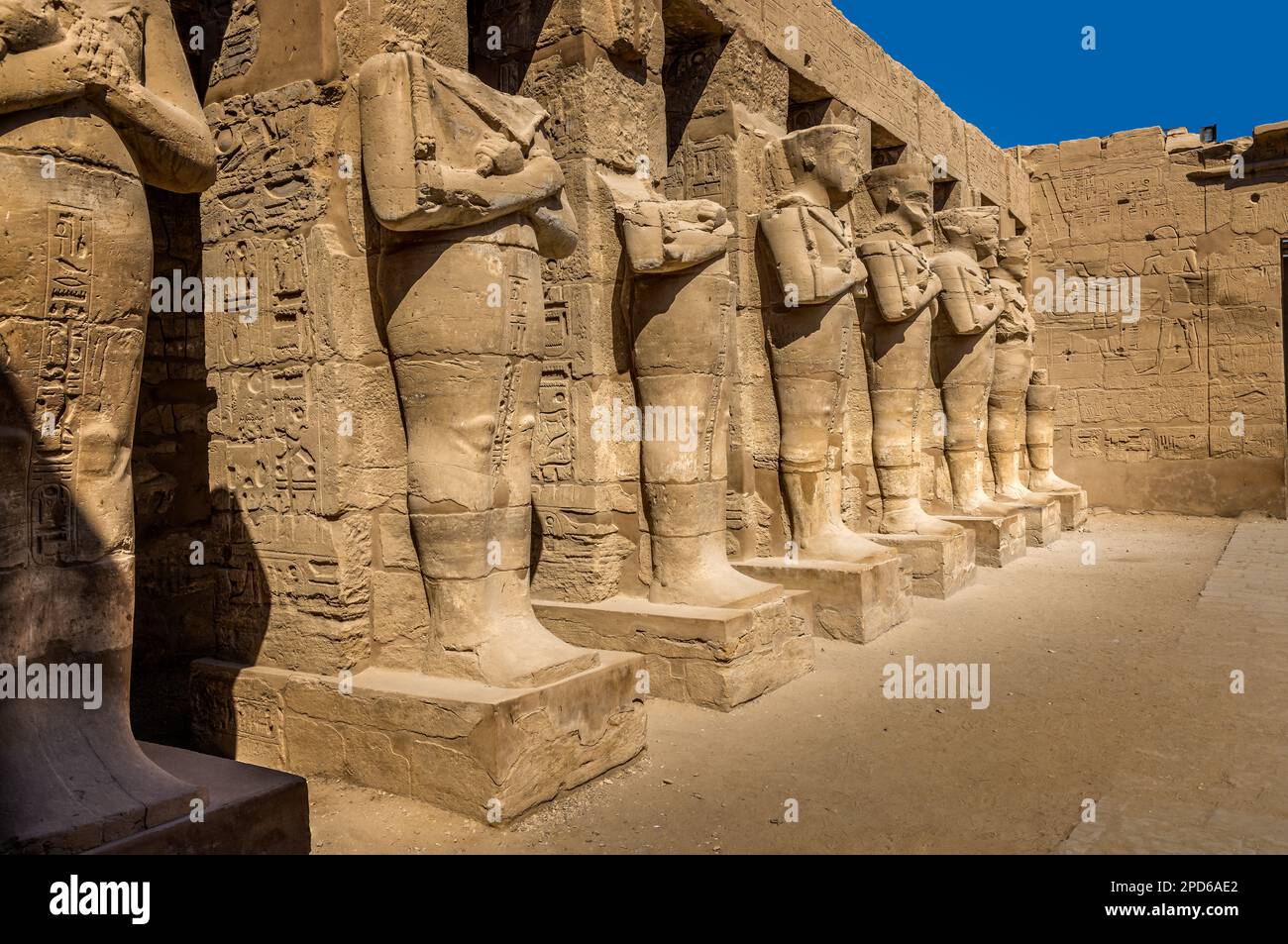 Ramses statues in front of the Karnak temple, Luxor Egypt Stock Photo ...