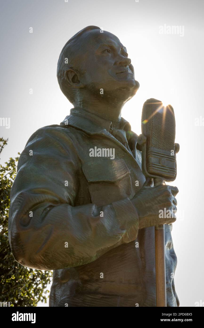 Statue of World War II Famous Personality Entertaining Troops Stock